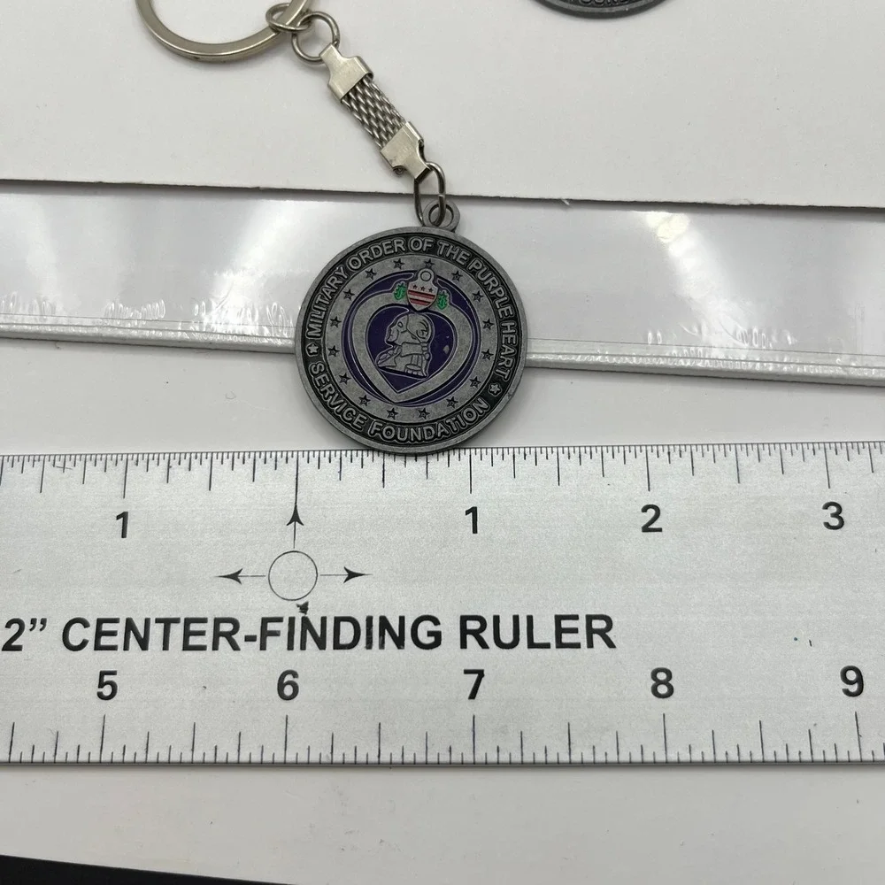 Vintage Lot of 3 Military Order‎ of the Purple Heart Service Foundation Keychain